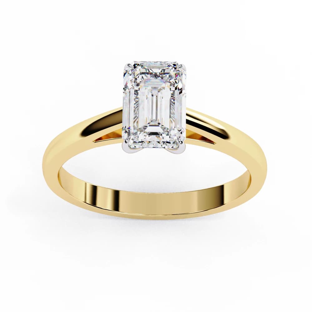 Endless Grace Emerald Lab Grown Diamond Solitaire Ring - Image 3 Endless Grace Emerald Lab Grown Diamond Solitaire Ring, view 3 of 4