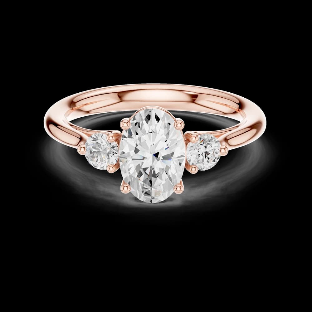 Oval Cut Round Accent Diamond Ring - Image 1 Oval Cut Round Accent Diamond Ring, view 1 of 6