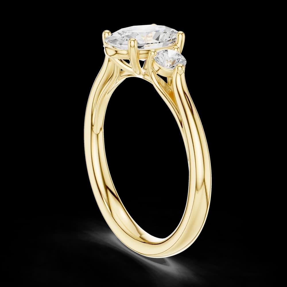 Oval Cut Round Accent Diamond Ring - Image 4 Oval Cut Round Accent Diamond Ring, view 4 of 6