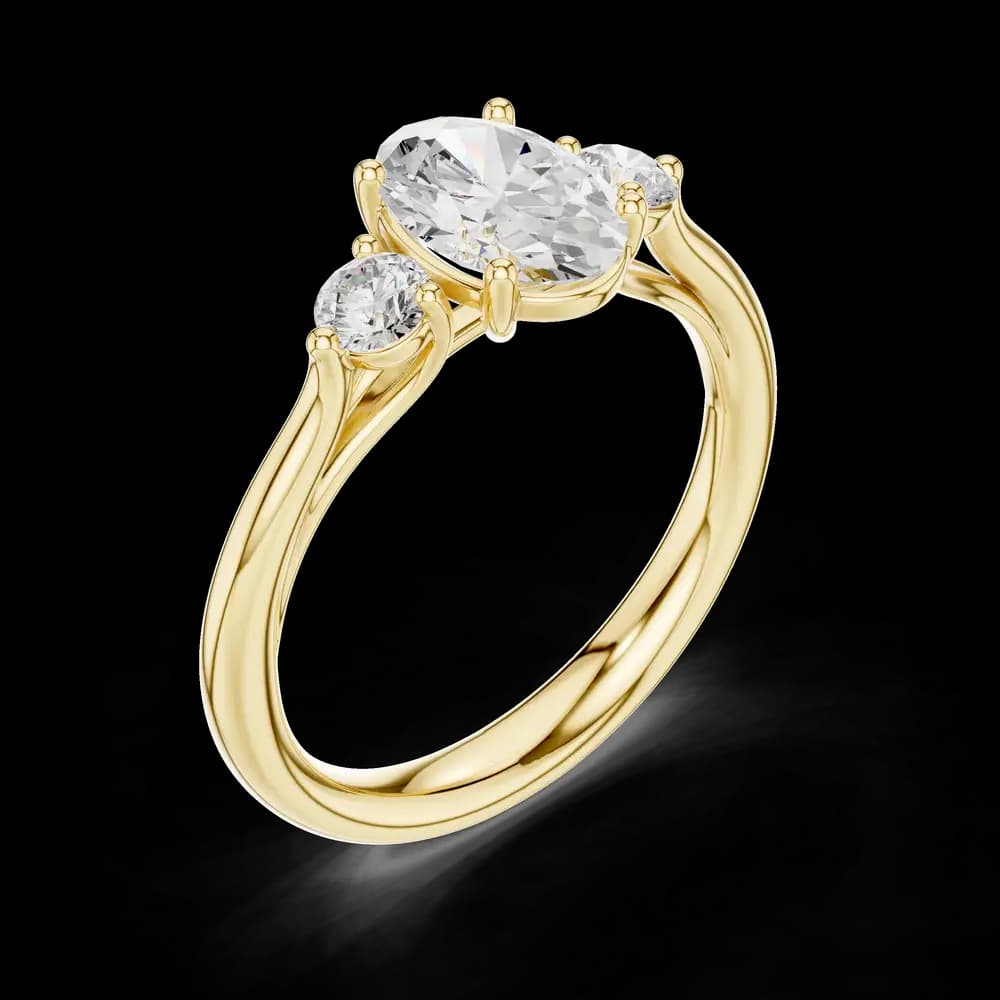 Oval Cut Round Accent Diamond Ring - Image 5 Oval Cut Round Accent Diamond Ring, view 5 of 6