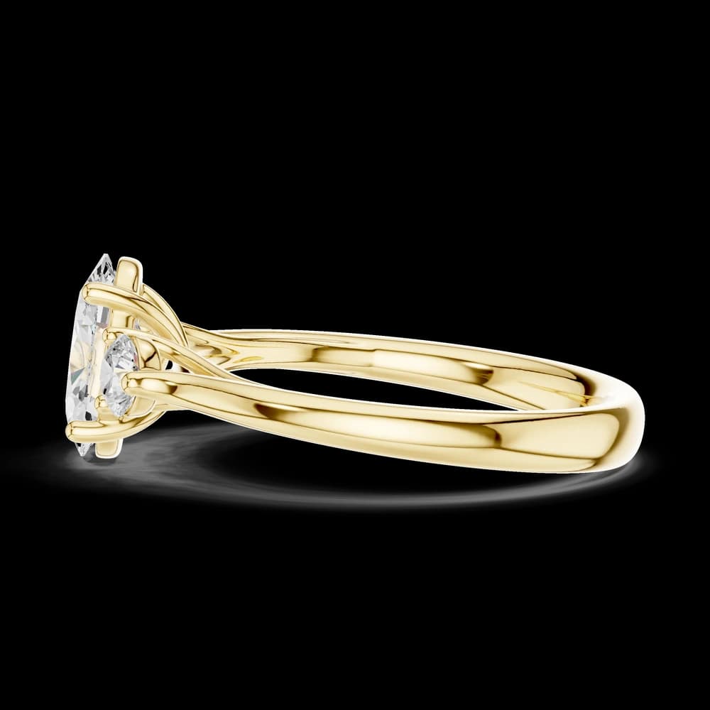 Oval Cut Round Accent Diamond Ring - Image 6 Oval Cut Round Accent Diamond Ring, view 6 of 6