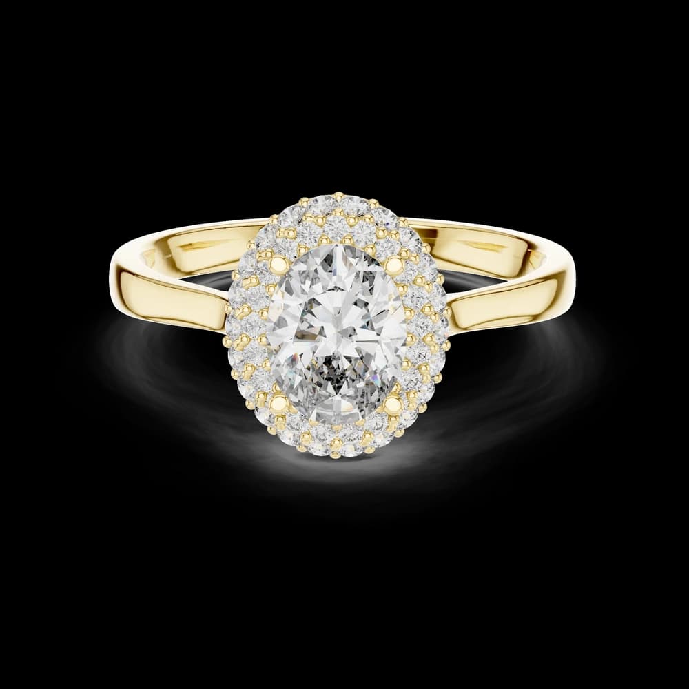 Double Halo Oval Shape Lab Grown Ring - Image 3 Double Halo Oval Shape Lab Grown Ring, view 3 of 6