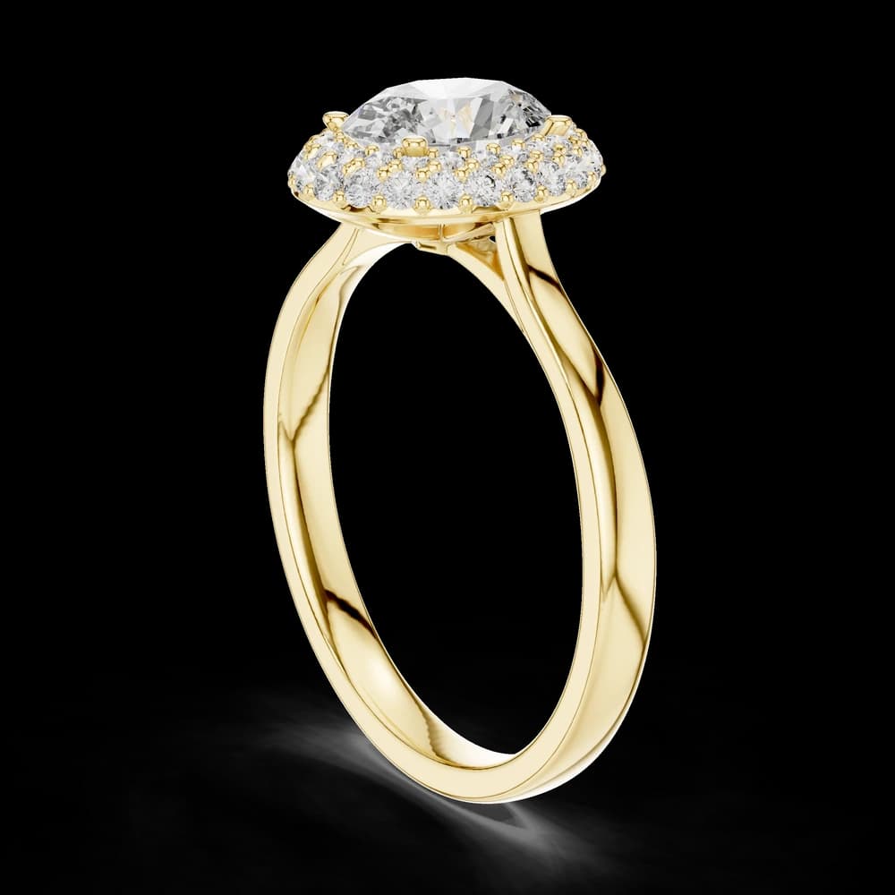Double Halo Oval Shape Lab Grown Ring - Image 4 Double Halo Oval Shape Lab Grown Ring, view 4 of 6
