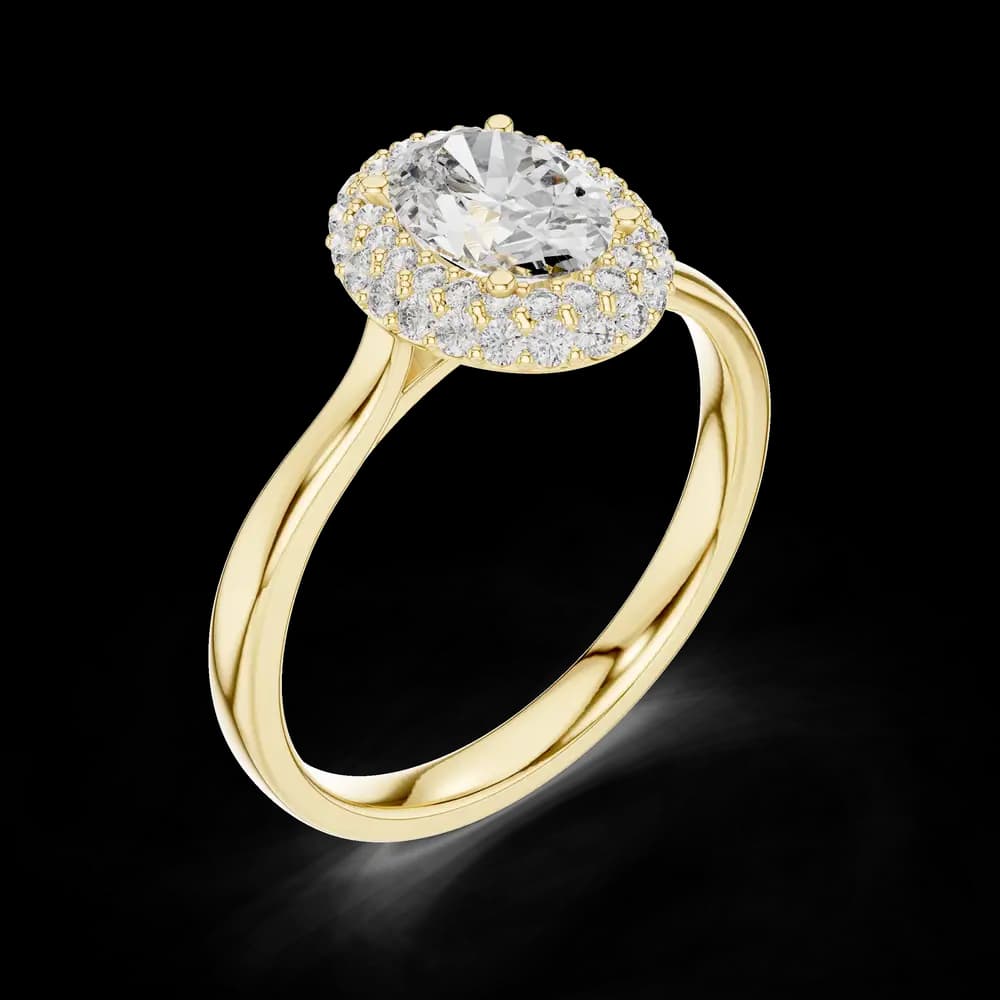 Double Halo Oval Shape Lab Grown Ring - Image 5 Double Halo Oval Shape Lab Grown Ring, view 5 of 6