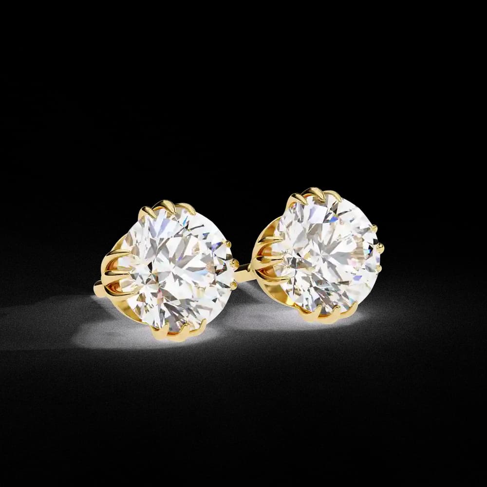 Eterna triple Prong Classic Solitaire Lab Grown Diamond Stud Earrings - Image 1 Eterna triple Prong Classic Solitaire Lab Grown Diamond Stud Earrings, view 1 of 16