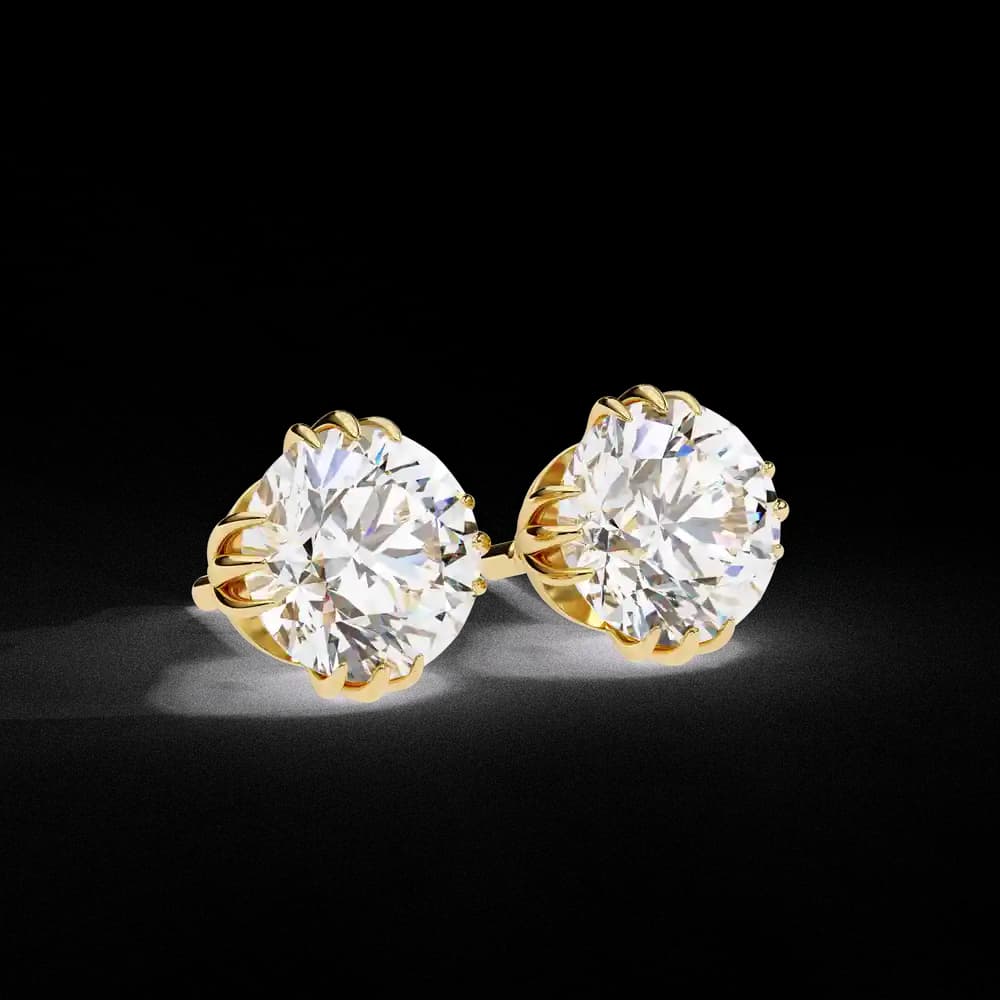 Eterna triple Prong Classic Solitaire Lab Grown Diamond Stud Earrings - Image 10 Eterna triple Prong Classic Solitaire Lab Grown Diamond Stud Earrings, view 10 of 16