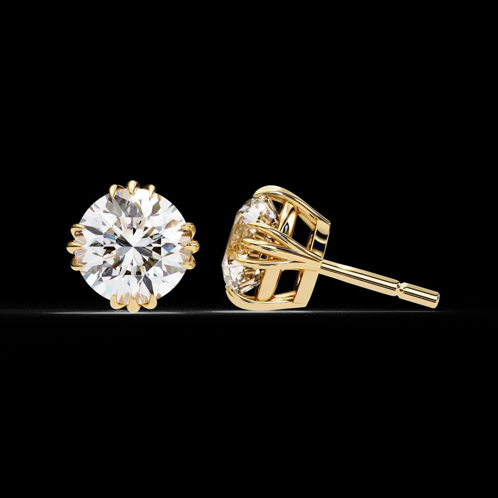 Eterna triple Prong Classic Solitaire Lab Grown Diamond Stud Earrings - Image 13 Eterna triple Prong Classic Solitaire Lab Grown Diamond Stud Earrings, view 13 of 16