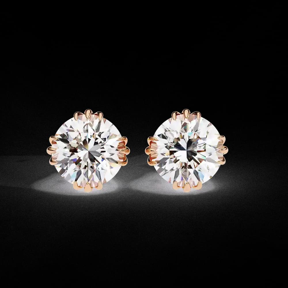 Eterna triple Prong Classic Solitaire Lab Grown Diamond Stud Earrings - Image 15 Eterna triple Prong Classic Solitaire Lab Grown Diamond Stud Earrings, view 15 of 16