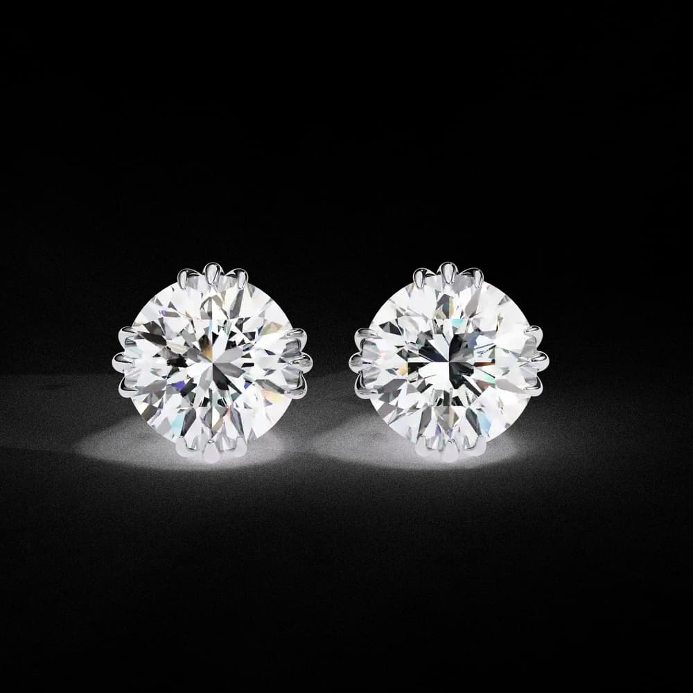 Eterna triple Prong Classic Solitaire Lab Grown Diamond Stud Earrings - Image 16 Eterna triple Prong Classic Solitaire Lab Grown Diamond Stud Earrings, view 16 of 16
