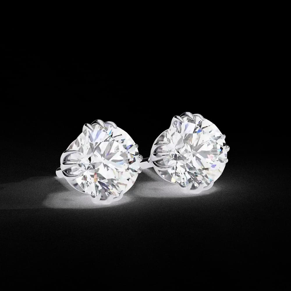 Eterna triple Prong Classic Solitaire Lab Grown Diamond Stud Earrings - Image 9 Eterna triple Prong Classic Solitaire Lab Grown Diamond Stud Earrings, view 9 of 16