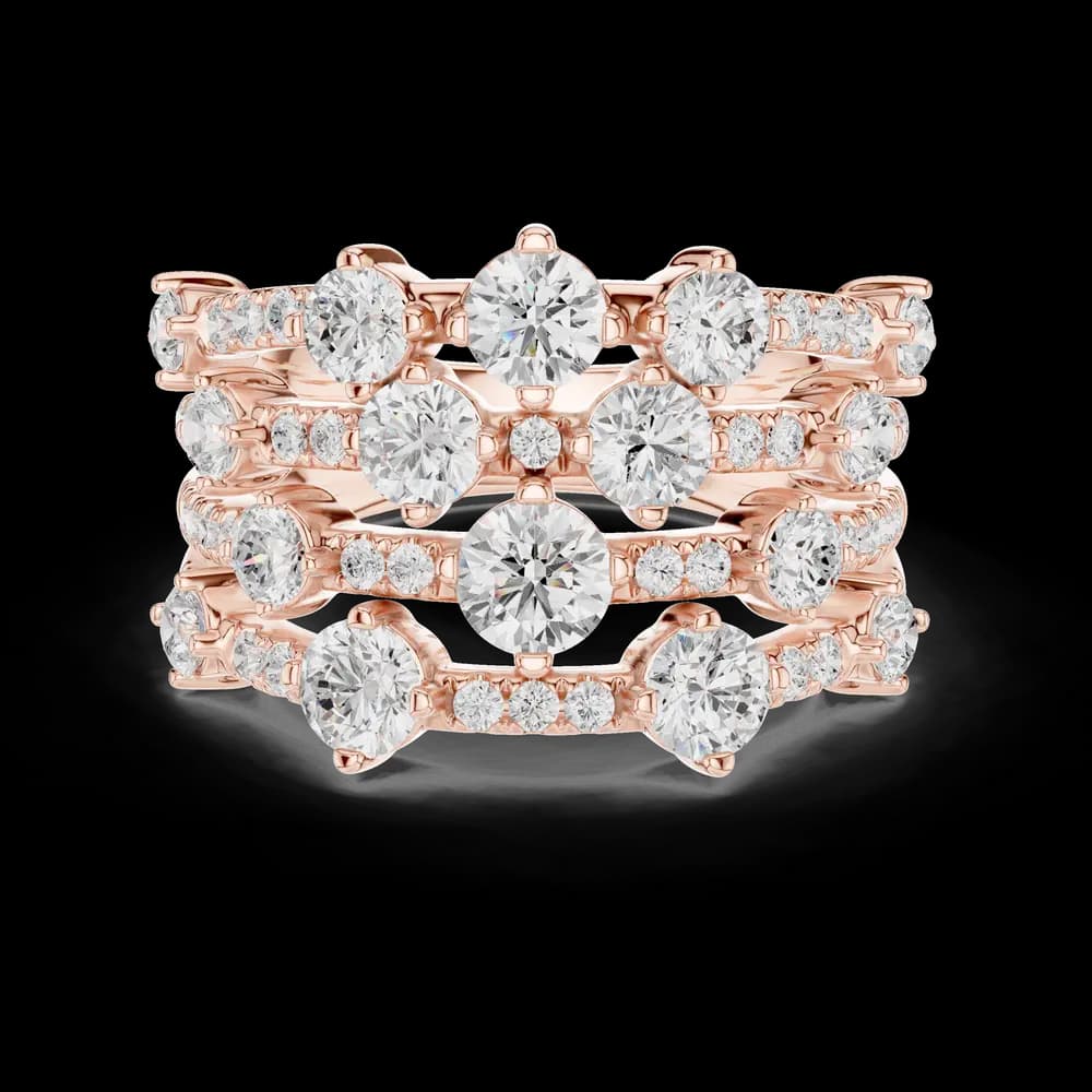 Multi Row Cluster Lab Grown Diamond Ring - Image 1 Multi Row Cluster Lab Grown Diamond Ring, view 1 of 6