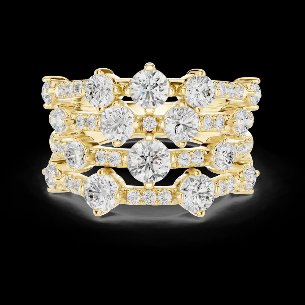 Multi Row Cluster Lab Grown Diamond Ring - Image 3 Multi Row Cluster Lab Grown Diamond Ring, view 3 of 6