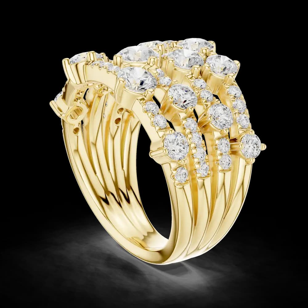 Multi Row Cluster Lab Grown Diamond Ring - Image 4 Multi Row Cluster Lab Grown Diamond Ring, view 4 of 6
