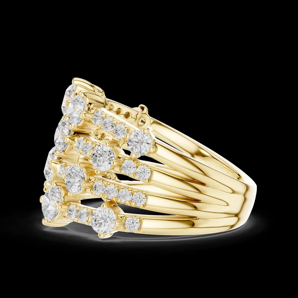 Multi Row Cluster Lab Grown Diamond Ring - Image 6 Multi Row Cluster Lab Grown Diamond Ring, view 6 of 6
