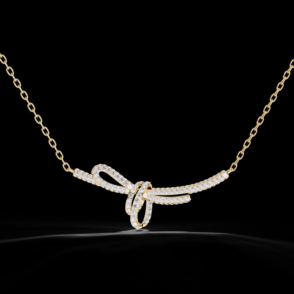 Eternal Bow Lab Grown Diamond Necklace - Image 3 Eternal Bow Lab Grown Diamond Necklace, view 3 of 6