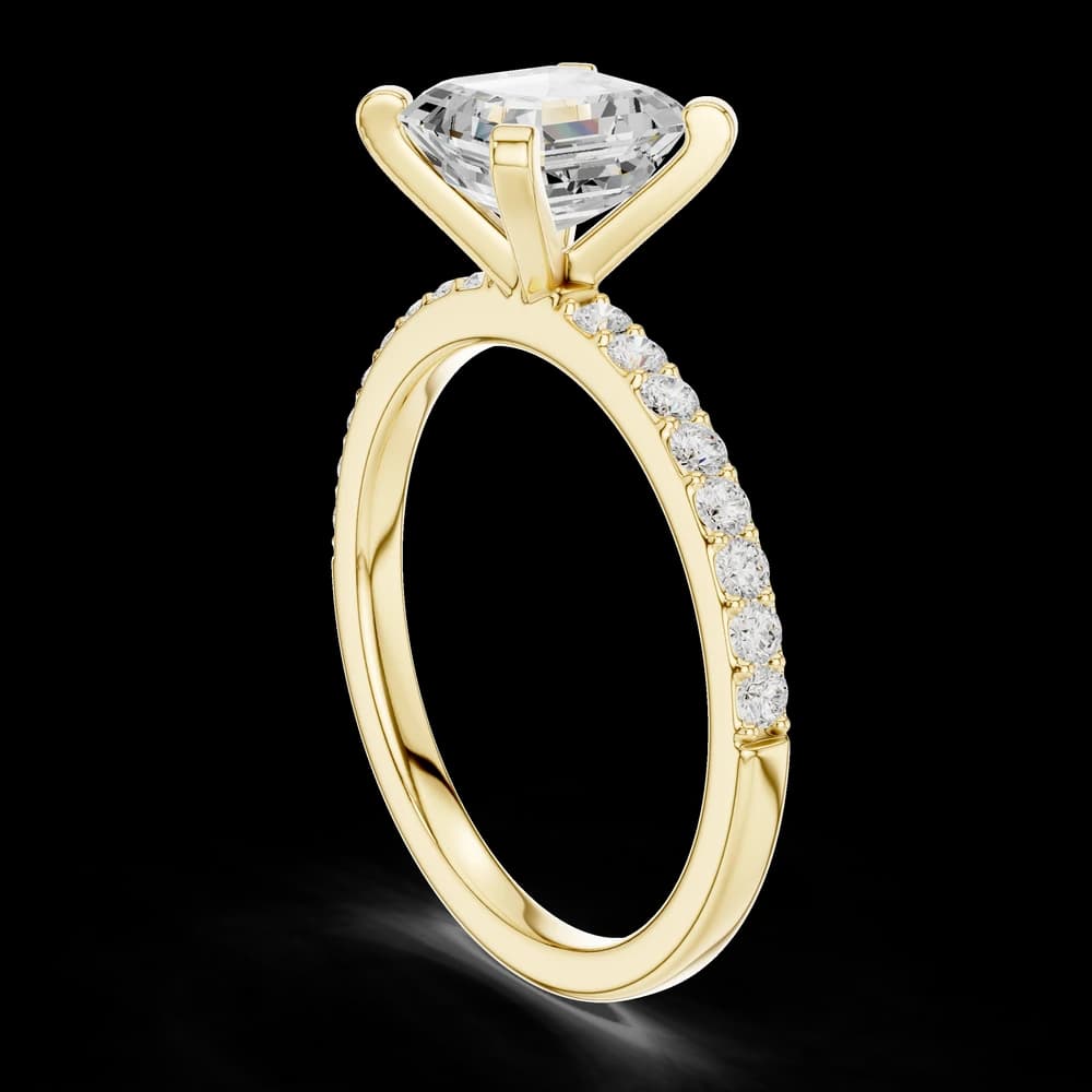 Asscher Cut With Pavé Lab Grown Diamond Ring - Image 4 Asscher Cut With Pavé Lab Grown Diamond Ring, view 4 of 6