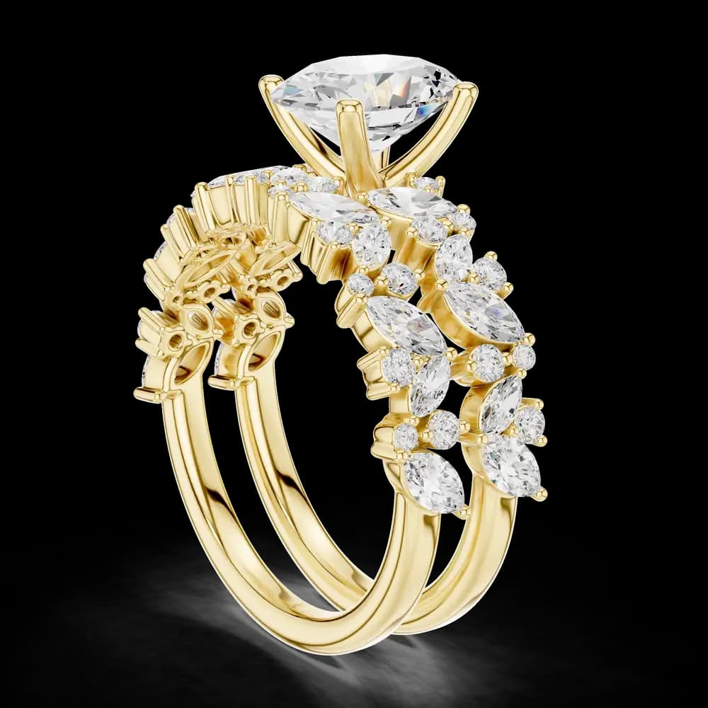 Marquise Accent Oval Lab Grown Diamond Ring - Image 4 Marquise Accent Oval Lab Grown Diamond Ring, view 4 of 6