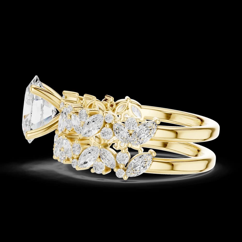 Marquise Accent Oval Lab Grown Diamond Ring - Image 6 Marquise Accent Oval Lab Grown Diamond Ring, view 6 of 6