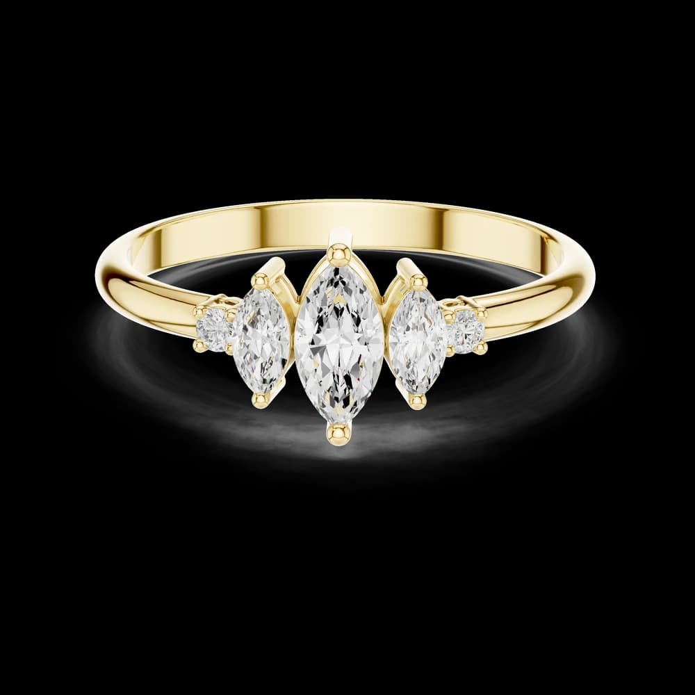 Five Stone Marquise Lab Grown Diamond Ring - Image 3 Five Stone Marquise Lab Grown Diamond Ring, view 3 of 6