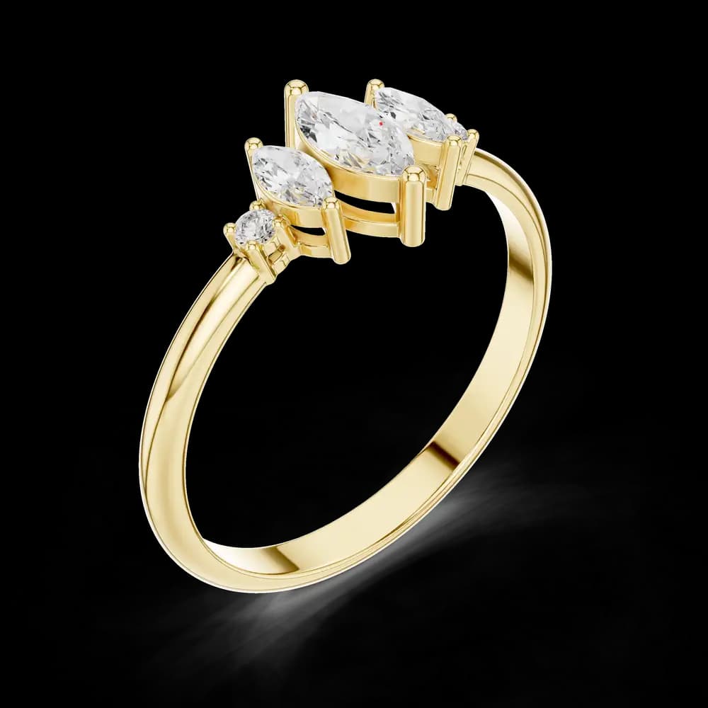 Five Stone Marquise Lab Grown Diamond Ring - Image 5 Five Stone Marquise Lab Grown Diamond Ring, view 5 of 6