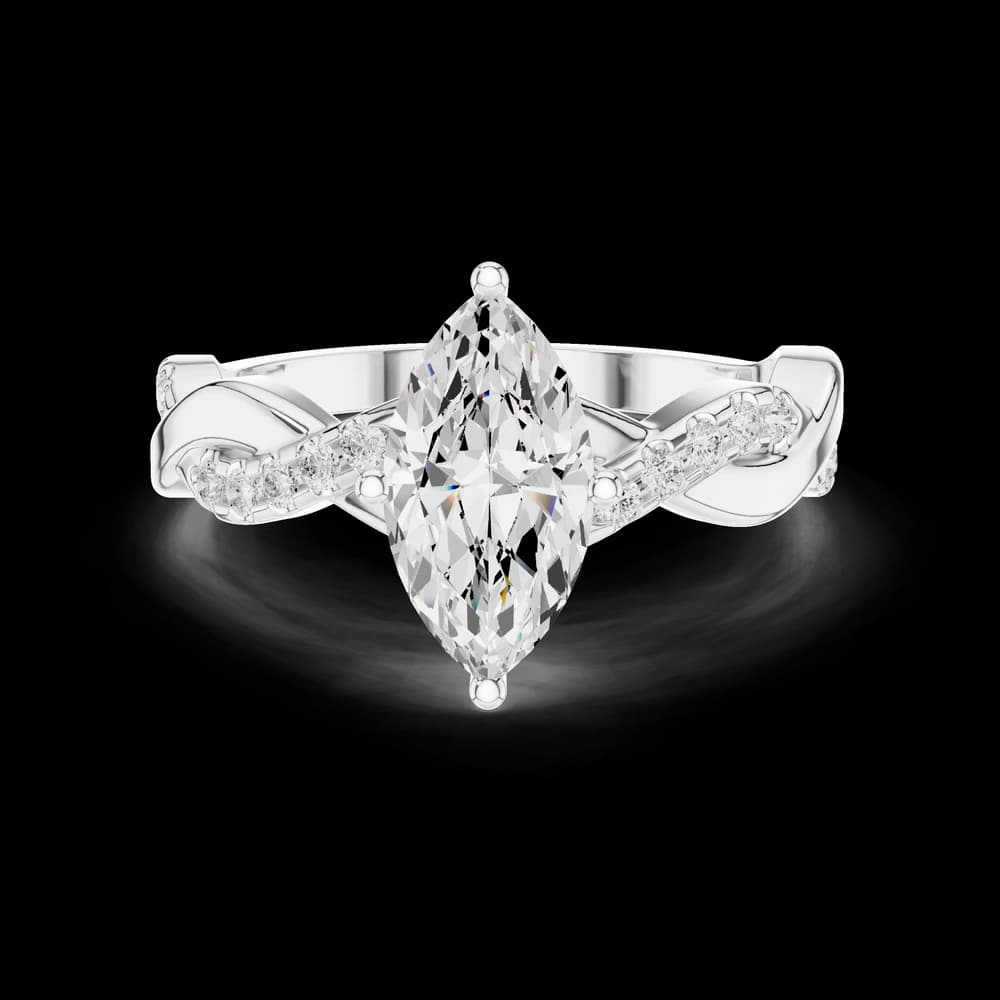 Marquise Cut Twist Lab Grown Diamond Ring - Image 2 Marquise Cut Twist Lab Grown Diamond Ring, view 2 of 6