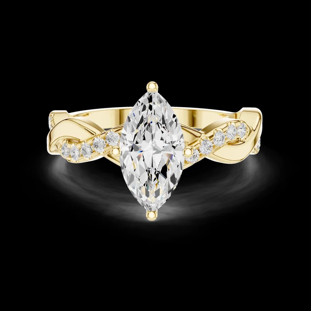Marquise Cut Twist Lab Grown Diamond Ring - Image 3 Marquise Cut Twist Lab Grown Diamond Ring, view 3 of 6