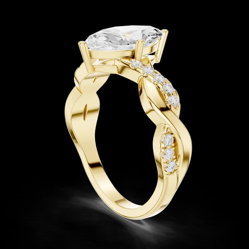 Marquise Cut Twist Lab Grown Diamond Ring - Image 4 Marquise Cut Twist Lab Grown Diamond Ring, view 4 of 6