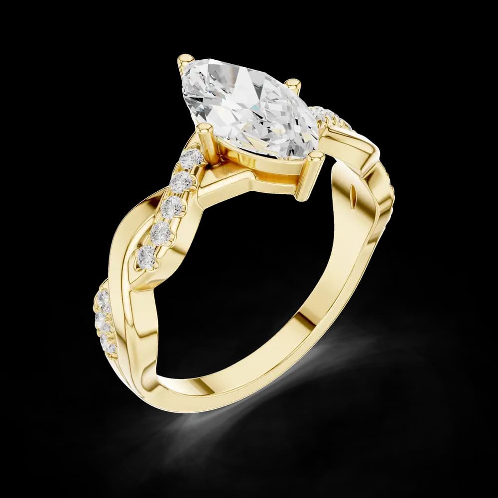 Marquise Cut Twist Lab Grown Diamond Ring - Image 5 Marquise Cut Twist Lab Grown Diamond Ring, view 5 of 6