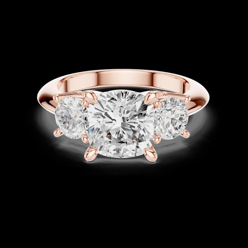 Cushion Center With Round Accents Lab Grown Diamond Ring - Image 1 Cushion Center With Round Accents Lab Grown Diamond Ring, view 1 of 6