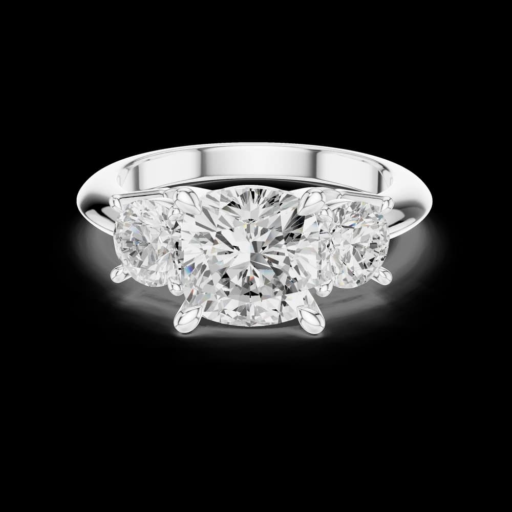 Cushion Center With Round Accents Lab Grown Diamond Ring - Image 2 Cushion Center With Round Accents Lab Grown Diamond Ring, view 2 of 6