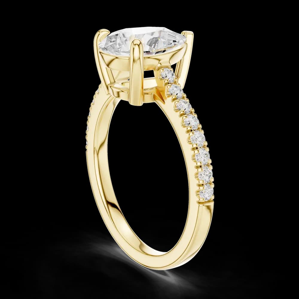 Pear Center Stone Pavé Diamond Lab Grown Diamond Ring - Image 4 Pear Center Stone Pavé Diamond Lab Grown Diamond Ring, view 4 of 6