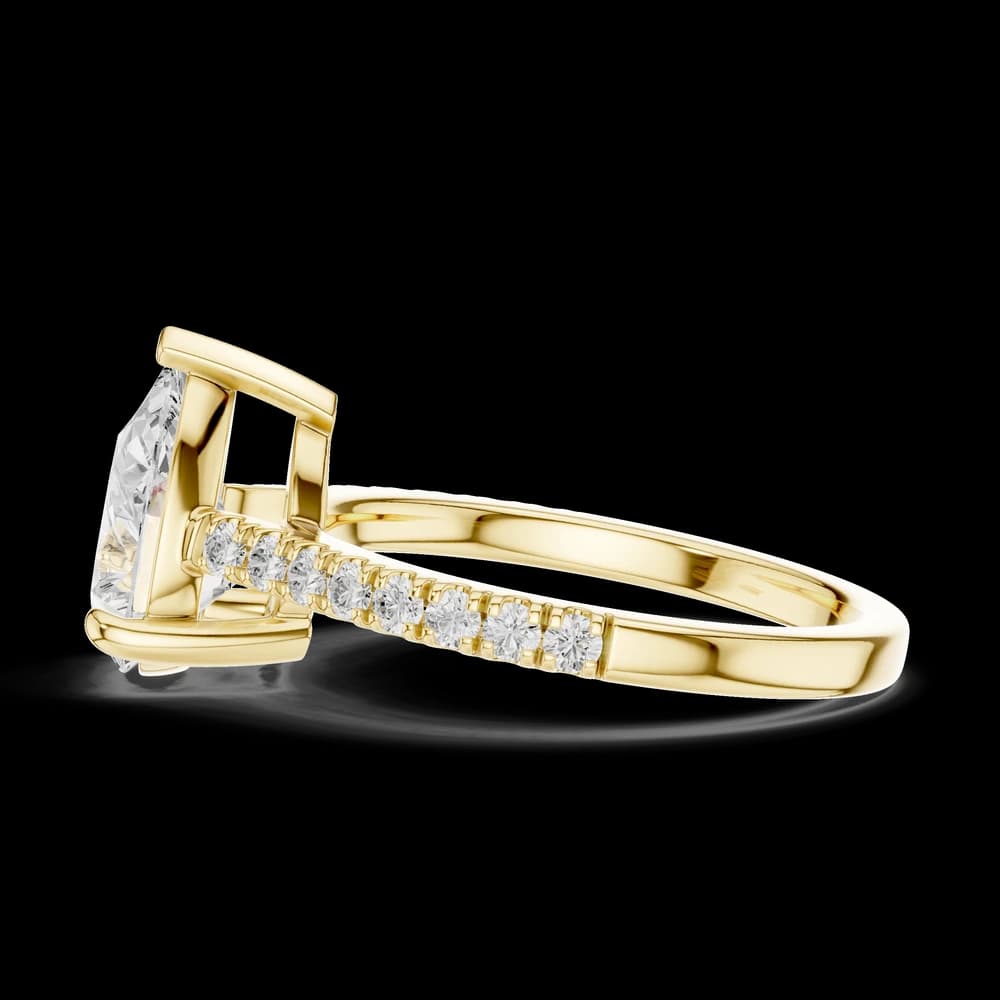 Pear Center Stone Pavé Diamond Lab Grown Diamond Ring - Image 6 Pear Center Stone Pavé Diamond Lab Grown Diamond Ring, view 6 of 6