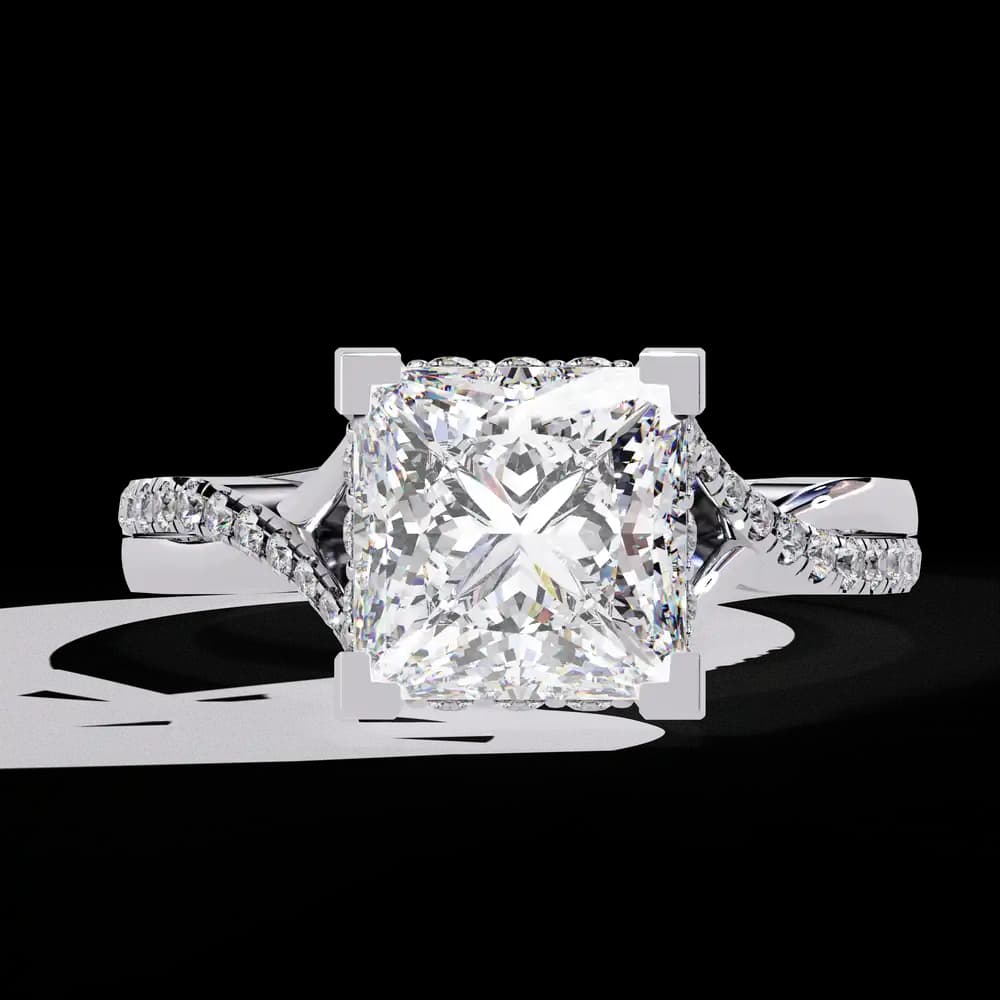 Ternate Twisted Princess Lab Grown Diamond Ring - Image 1 Ternate Twisted Princess Lab Grown Diamond Ring, view 1 of 13