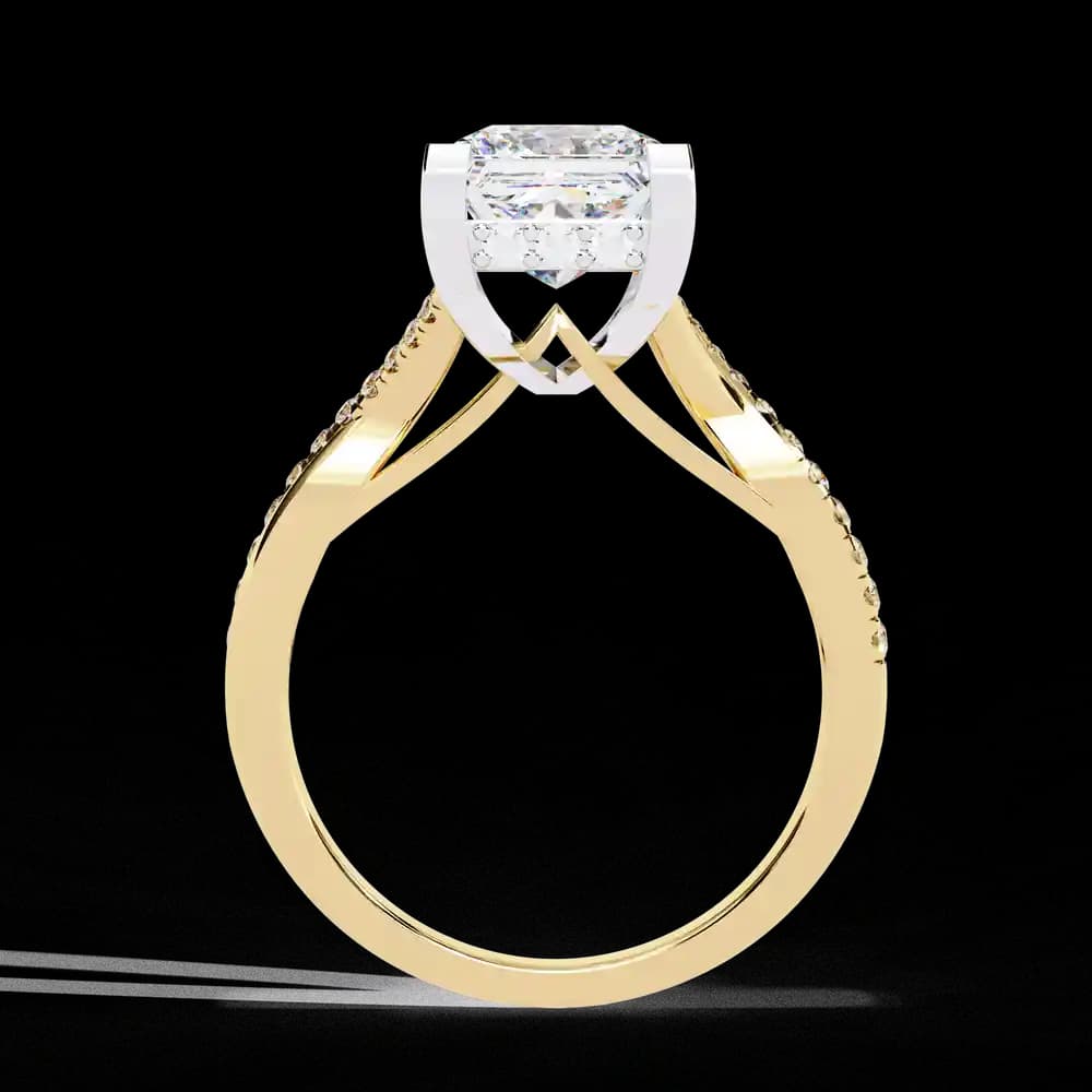 Ternate Twisted Princess Lab Grown Diamond Ring - Image 10 Ternate Twisted Princess Lab Grown Diamond Ring, view 10 of 13