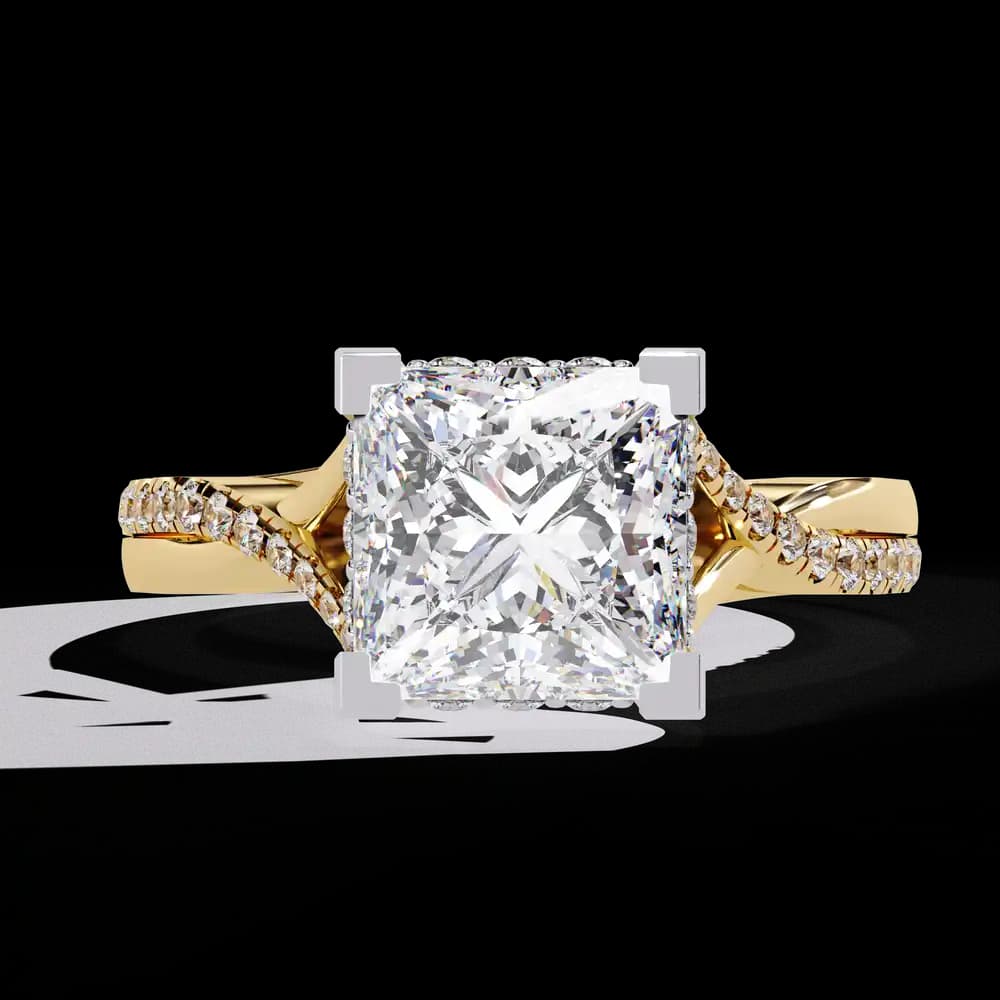Ternate Twisted Princess Lab Grown Diamond Ring - Image 12 Ternate Twisted Princess Lab Grown Diamond Ring, view 12 of 13