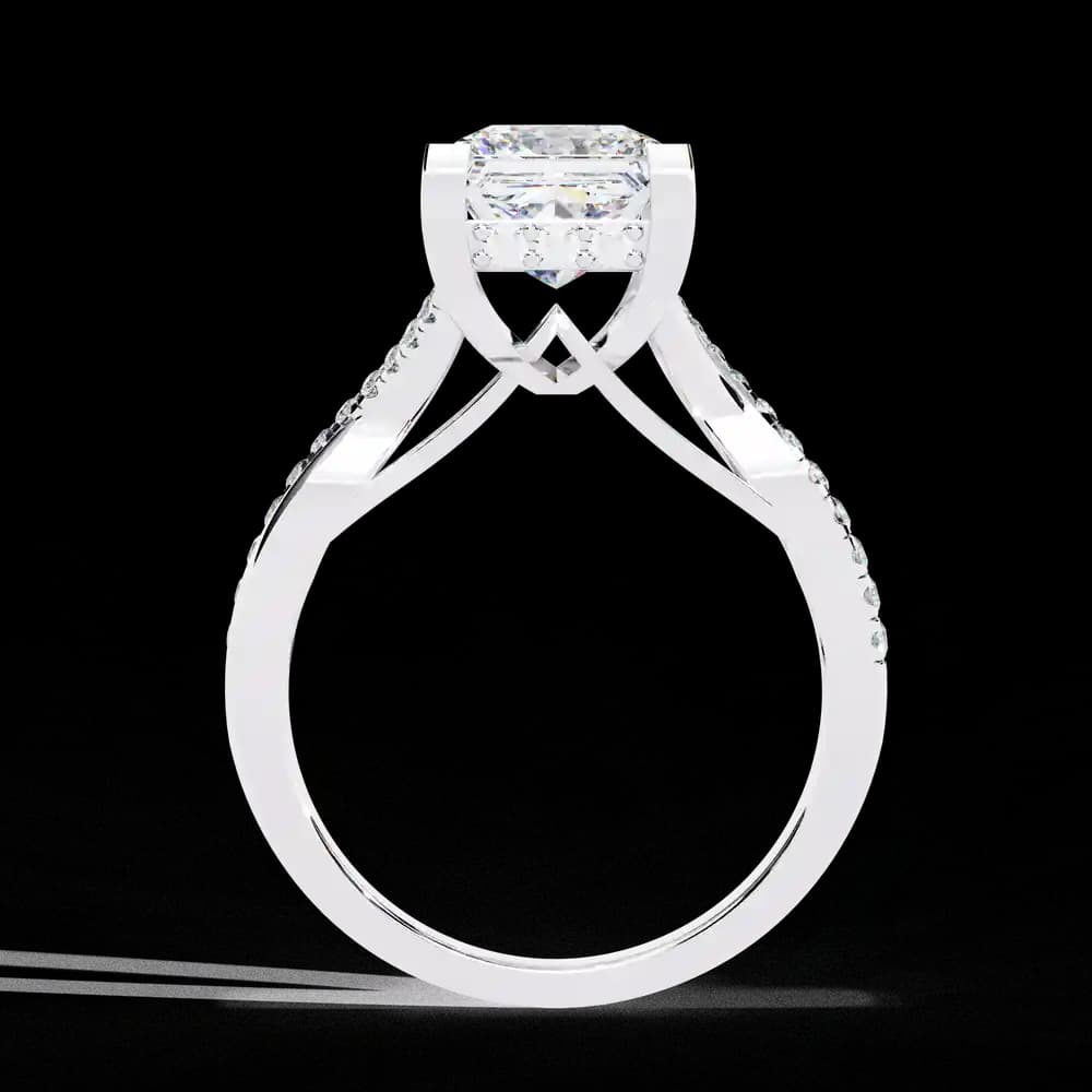 Ternate Twisted Princess Lab Grown Diamond Ring - Image 2 Ternate Twisted Princess Lab Grown Diamond Ring, view 2 of 13