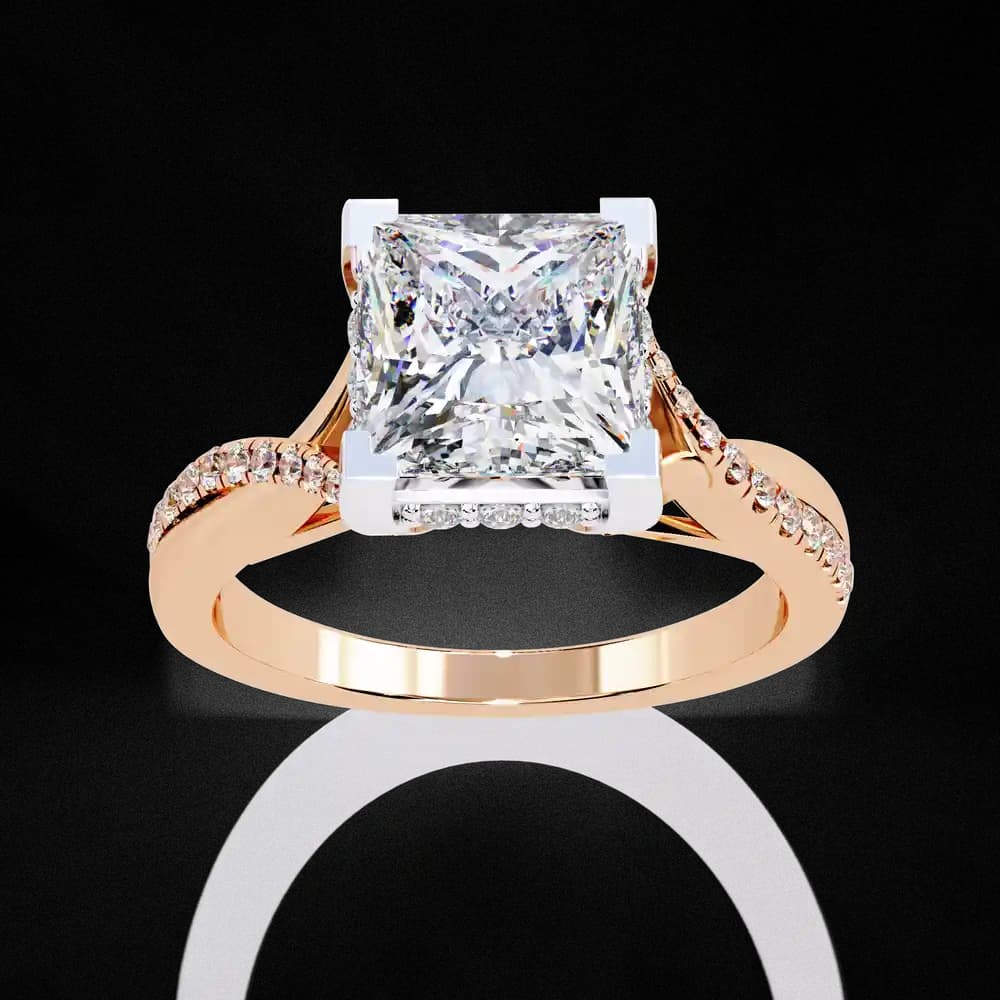 Ternate Twisted Princess Lab Grown Diamond Ring - Image 6 Ternate Twisted Princess Lab Grown Diamond Ring, view 6 of 13