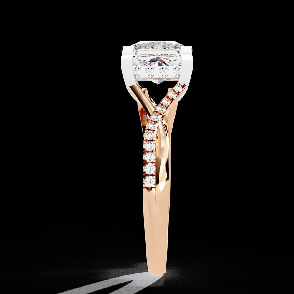 Ternate Twisted Princess Lab Grown Diamond Ring - Image 7 Ternate Twisted Princess Lab Grown Diamond Ring, view 7 of 13