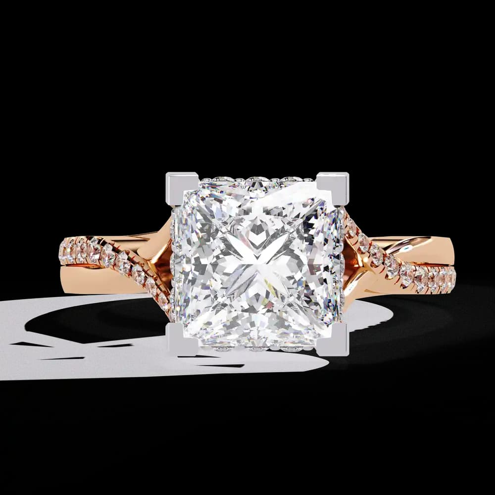Ternate Twisted Princess Lab Grown Diamond Ring - Image 8 Ternate Twisted Princess Lab Grown Diamond Ring, view 8 of 13
