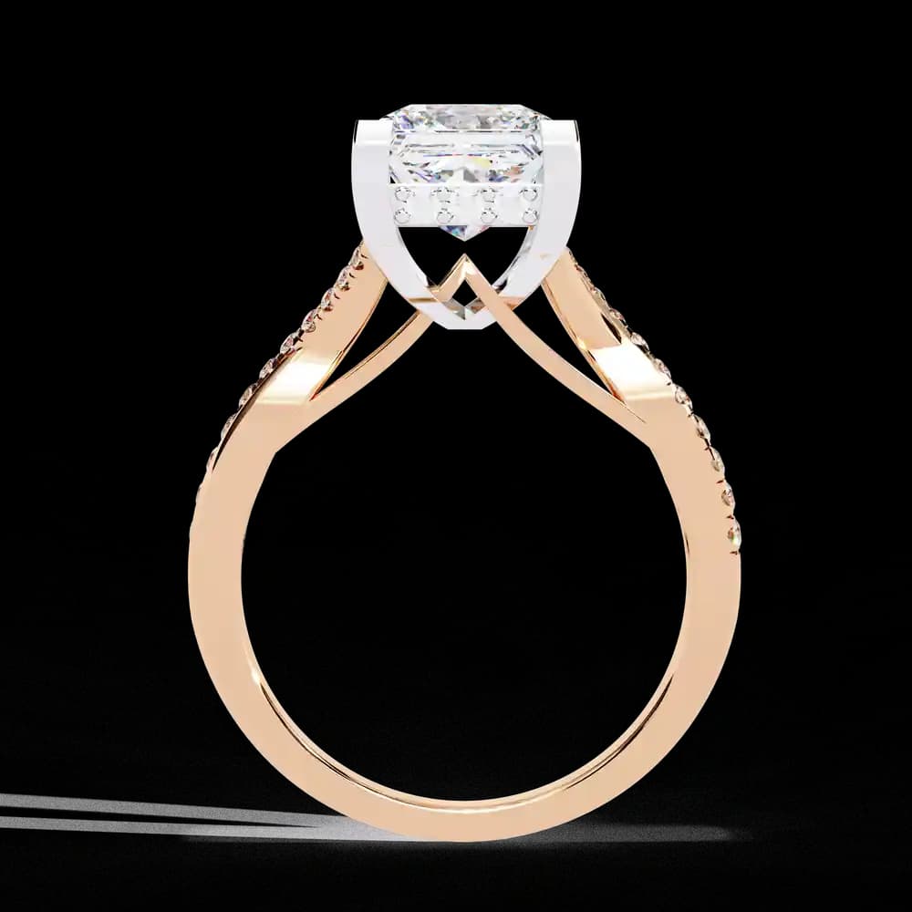 Ternate Twisted Princess Lab Grown Diamond Ring - Image 9 Ternate Twisted Princess Lab Grown Diamond Ring, view 9 of 13