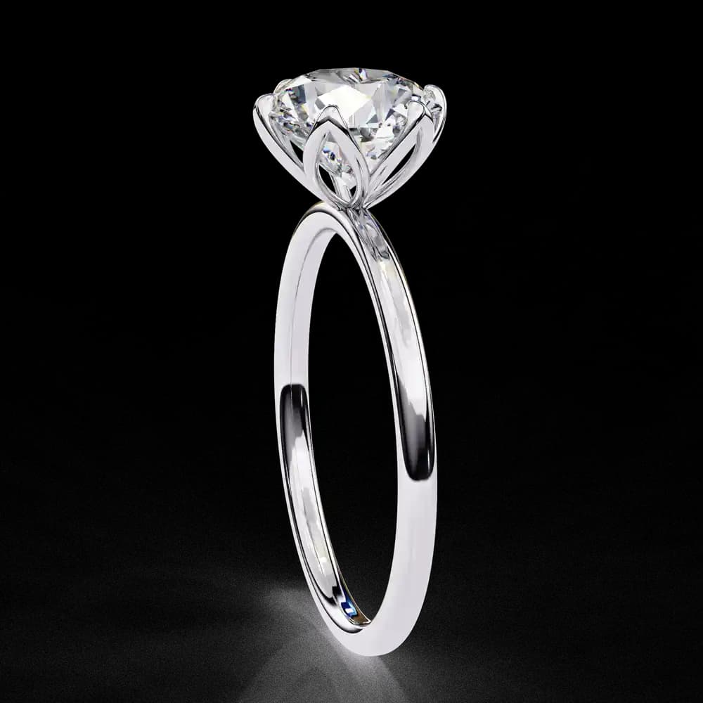 Classic Six Prong Round Solitaire Lab Grown Diamond Ring - Image 2 Classic Six Prong Round Solitaire Lab Grown Diamond Ring, view 2 of 4