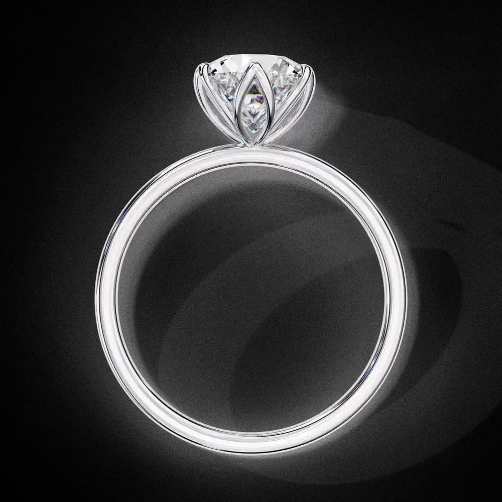 Classic Six Prong Round Solitaire Lab Grown Diamond Ring - Image 3 Classic Six Prong Round Solitaire Lab Grown Diamond Ring, view 3 of 4