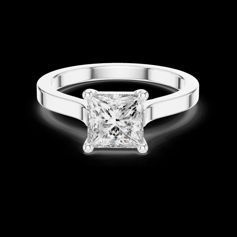 Classic Princess Solitaire Lab Grown Diamond Ring - Image 2 Classic Princess Solitaire Lab Grown Diamond Ring, view 2 of 6