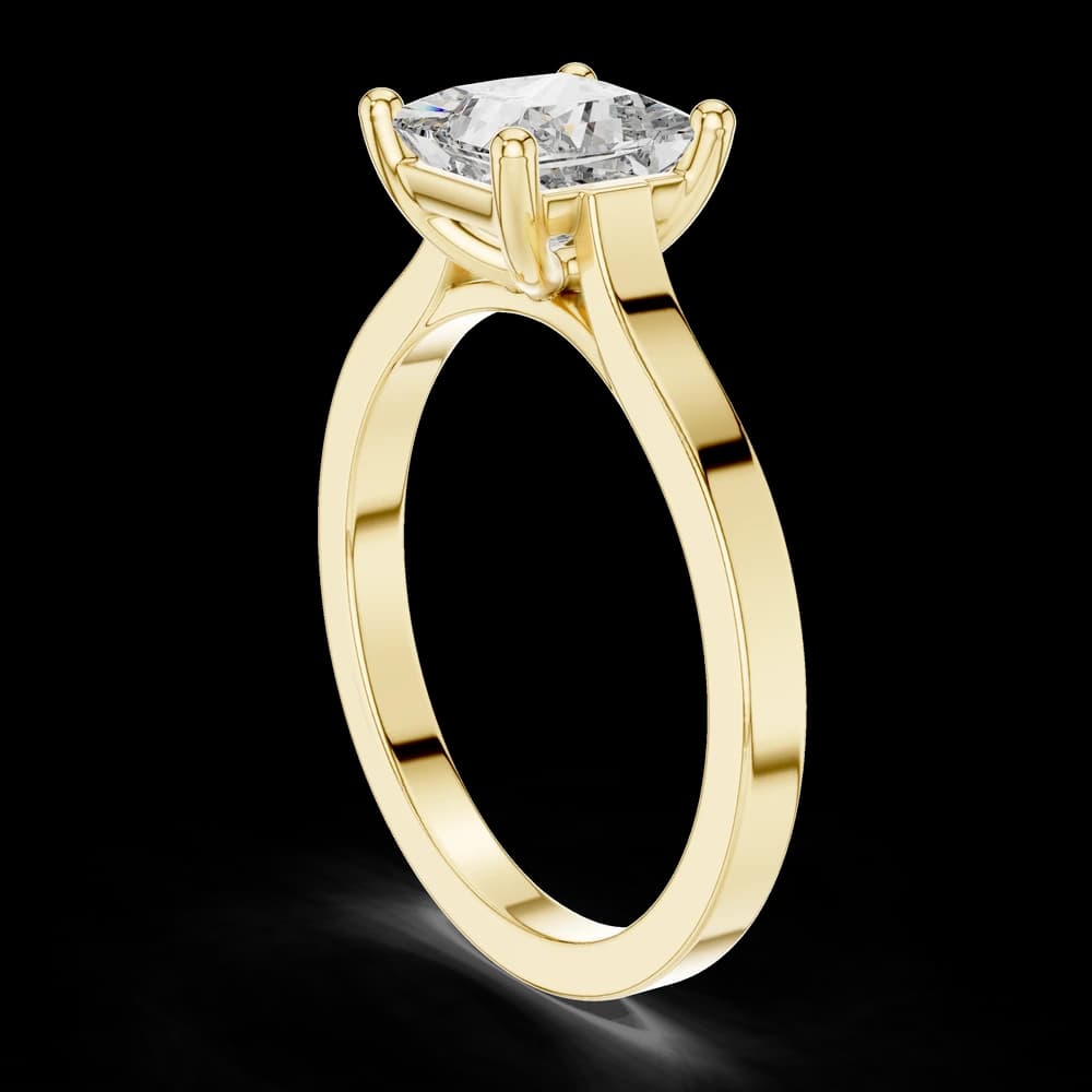 Classic Princess Solitaire Lab Grown Diamond Ring - Image 4 Classic Princess Solitaire Lab Grown Diamond Ring, view 4 of 6