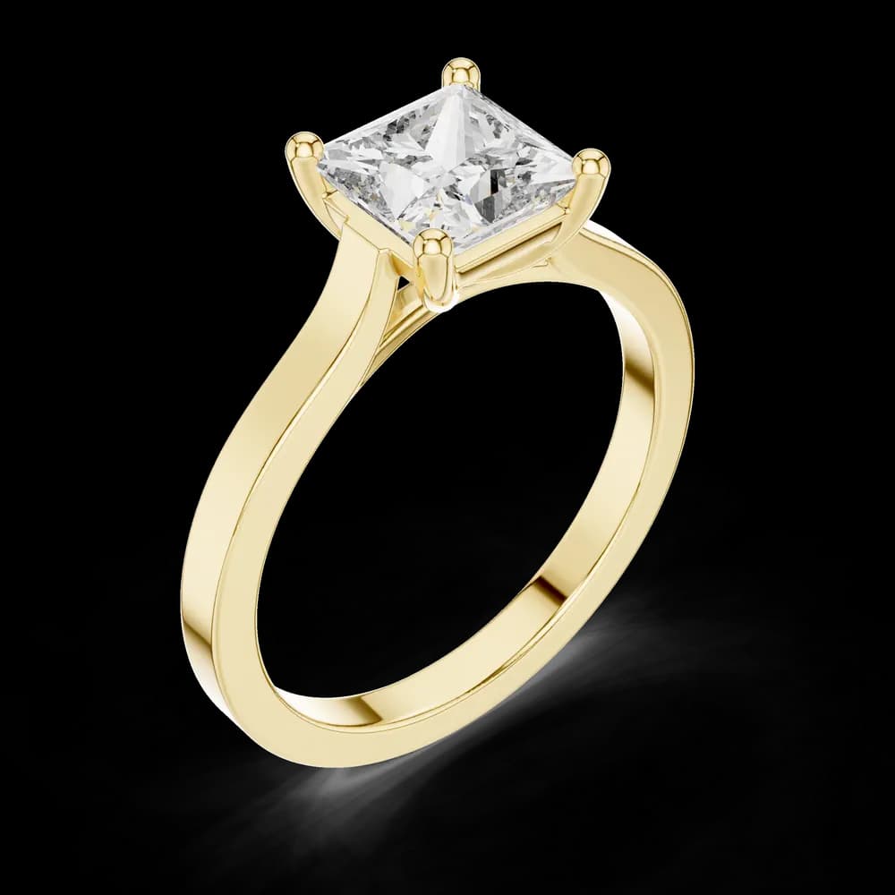 Classic Princess Solitaire Lab Grown Diamond Ring - Image 5 Classic Princess Solitaire Lab Grown Diamond Ring, view 5 of 6