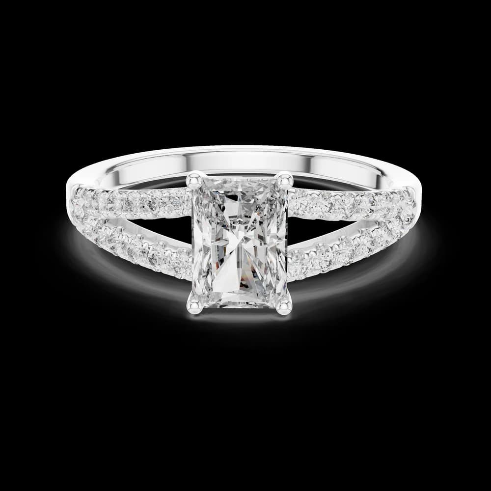 Radiant Cut Split Shank Lab Grown Diamond Ring - Image 2 Radiant Cut Split Shank Lab Grown Diamond Ring, view 2 of 6
