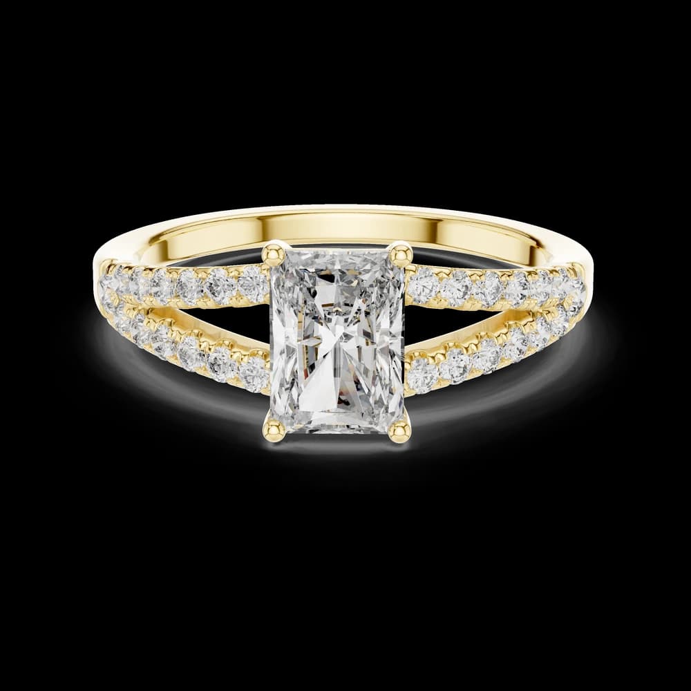 Radiant Cut Split Shank Lab Grown Diamond Ring - Image 3 Radiant Cut Split Shank Lab Grown Diamond Ring, view 3 of 6