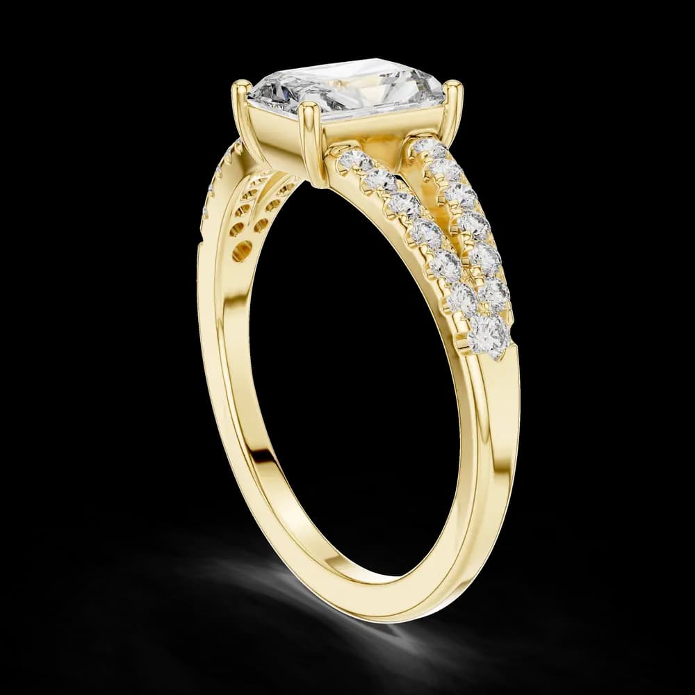 Radiant Cut Split Shank Lab Grown Diamond Ring - Image 4 Radiant Cut Split Shank Lab Grown Diamond Ring, view 4 of 6