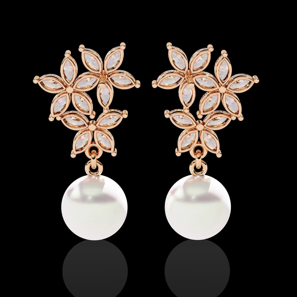 Lab Grown Diamond Ettika Best Day Crystal and Pearl Earrings - Image 14 Lab Grown Diamond Ettika Best Day Crystal and Pearl Earrings, view 14 of 18