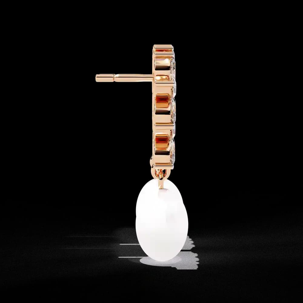 Lab Grown Diamond Ettika Best Day Crystal and Pearl Earrings - Image 4 Lab Grown Diamond Ettika Best Day Crystal and Pearl Earrings, view 4 of 18
